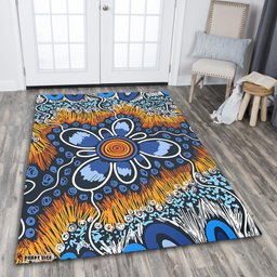 Australia Aboriginal Area Rug - Aboriginal Flowers Art Area Rug