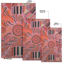 Australia Aboriginal Inspired Area Rug - Indigenous Footprint Landscape
