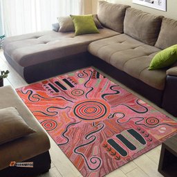 Australia Aboriginal Inspired Area Rug - Indigenous Footprint Landscape