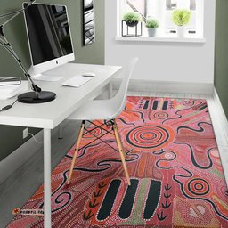 Australia Aboriginal Inspired Area Rug - Indigenous Footprint Landscape