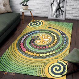 Australia Aboriginal Inspired Area Rug - Aboriginal Art Vector Painting With Snake