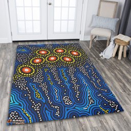 Australia Aboriginal Area Rug - Aboriginal Dreaming Dot Art Area Rug