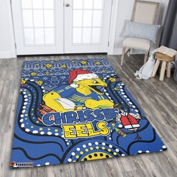 Parramatta Eels Christmas Custom Area Rug - Christmas Knit Patterns Vintage Jersey Ugly Area Rug