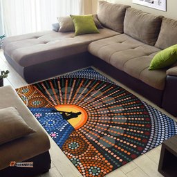 Australia Area Rug - Didgeridoo Australia Rug Aboriginal Inspired Dot Painting