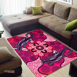 Australia Aboriginal Inspired Area Rug - Lizard Aboriginal Inspired art painting