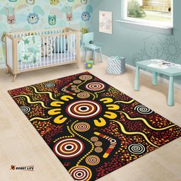 Australia Aboriginal Inspired Area Rug - Aboriginal Inspired Dot Art Color Painting Rug