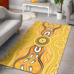 Australia Aboriginal Inspired Area Rug - Aboriginal Yellow Color Dot Art Vector Background