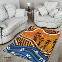 Australia Aboriginal Inspired Area Rug - Boab Tree Dot Painting Art Vero2