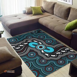 Australia Aboriginal Inspired Area Rug - Footprint painting with Aboriginal Inspired dot art