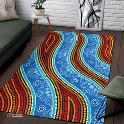 Australia Aboriginal Inspired Area Rug - Aboriginal Inspired River and land concept dot art painting