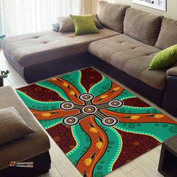 Australia Aboriginal Inspired Area Rug - Aboriginal Inspired dot art depicting honey ants