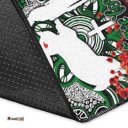 Rabbitohs Area Rug ANZAC Day Poppy Flowers With Aboriginal