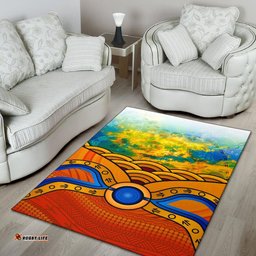 Australia Aboriginal Inspired Area Rug - Australia Kangaroo Sky