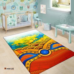 Australia Aboriginal Inspired Area Rug - Australia Kangaroo Sky