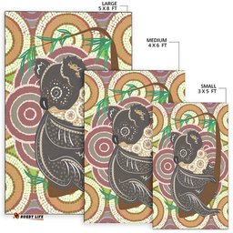 Australia Aboriginal Inspired Area Rug - Koala Aboriginal Dot Art Vector