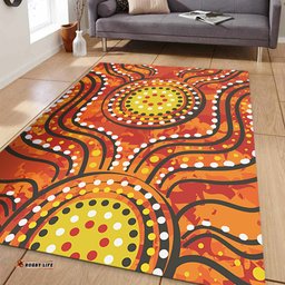 Australia Aboriginal Area Rug - Dot Art In Aboriginal Style Area Rug