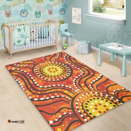 Australia Aboriginal Area Rug - Dot Art In Aboriginal Style Area Rug