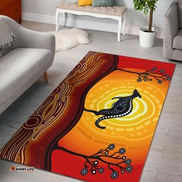 Australia Aboriginal Inspired Area Rug - Aboriginal Inspired art dot painting with kangaroo