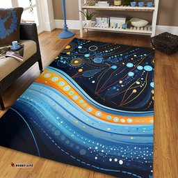 Australia Dreaming Aboriginal Area Rug - Aboriginal Culture Indigenous Dot Painting Art Inspired Area Rug