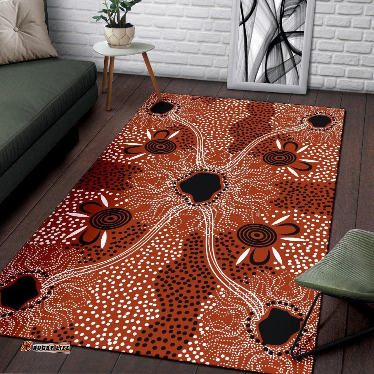 Australia Aboriginal Inspired Area Rug - Aboriginal Inspired Dot Art Painting VER8