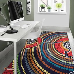 Australia Aboriginal Inspired Area Rug -  Connection Dot Art Painting Rug