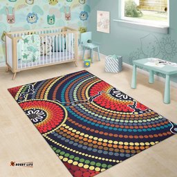 Australia Aboriginal Inspired Area Rug -  Connection Dot Art Painting Rug