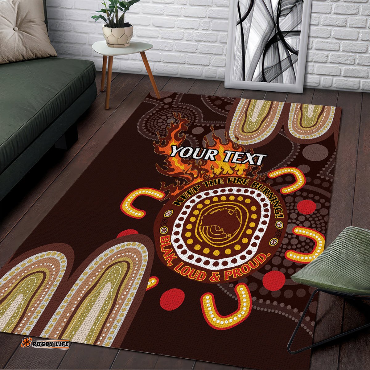 Personalised NAIDOC Week 2024 Area Rug Aussie Map With Aboriginal