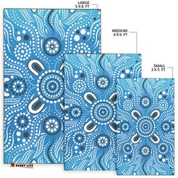 Australia Aboriginal Inspired Area Rug - Aboriginal Design Blue Vector
