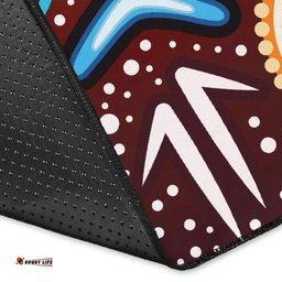 Australia Aboriginal Inspired Area Rug - Indigenous Circle Dot Art Footprints Painting