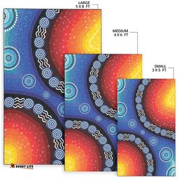 Australia Area Rug - Aboriginal Inspired Color Dot Painting
