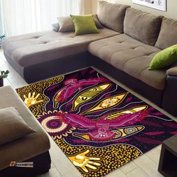 Australia Aboriginal Inspired Area Rug - Aboriginal Inspired gum leaf with indigenous Eagles painting
