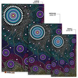 Australia Aboriginal Inspired Area Rug - Dreaming art Aboriginal Inspired background