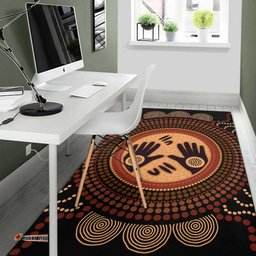 Australia Aboriginal Inspired Area Rug - Concept Art Aboiginal Inspired Dot Painting Style