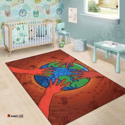 Australia Aboriginal Inspired Area Rug - Save the planet together