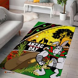 Rabbitohs ANZAC Day Area Rug Souths Mascot Rosemary Starring Night Style