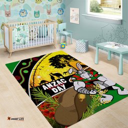 Rabbitohs ANZAC Day Area Rug Souths Mascot Rosemary Starring Night Style