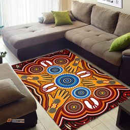 Australia Aboriginal Inspired Area Rug - Aboriginal Inspired dot art painting Meeting and unity concept