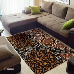 Australia Aboriginal Inspired Area Rug - Aboriginal Inspired Dot Art Painting With Tree