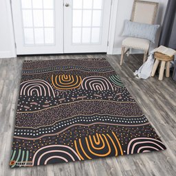 Australia Aboriginal Area Rug - Indigenous Art Background Area Rug