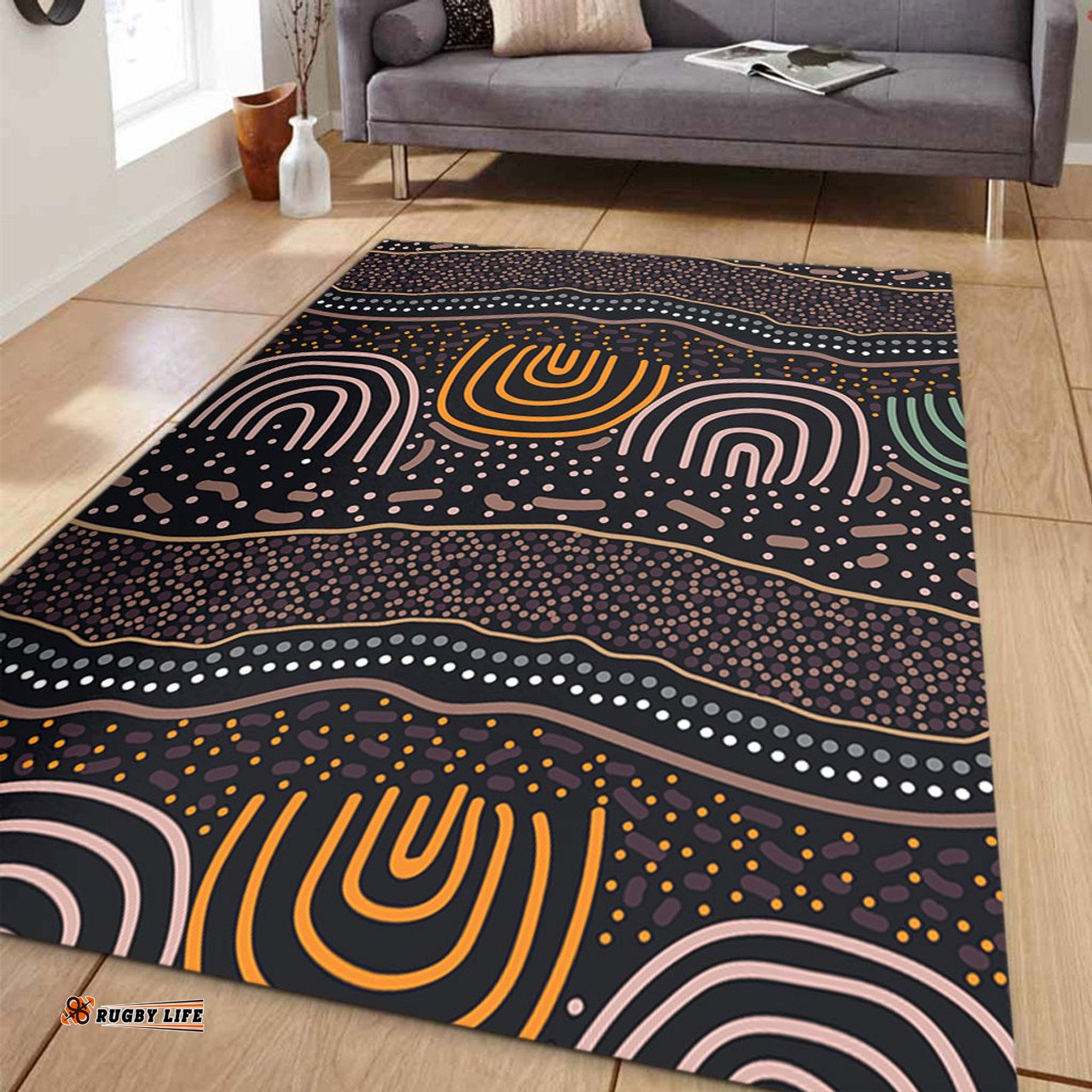 Australia Aboriginal Area Rug - Indigenous Art Background Area Rug