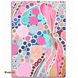 Australia Aboriginal Area Rug - Australian Aboriginal Art Vivid Pastel Colours Area Rug