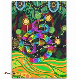 Australia Aboriginal Area Rug - Australia Rainbow Snake And Tree Aboriginal Style Area Rug