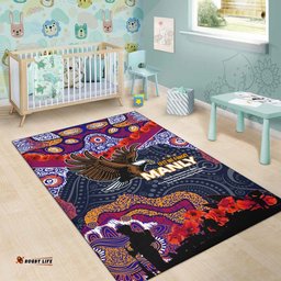 Australia Sea Eagles Anzac Area Rug - Lest We Forget Aboriginal Inspired Patterns Area Rug