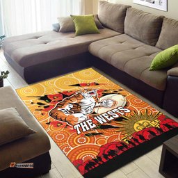 Sydney Roosters Anzac Area Rug - Anzac Aboriginal Inspired with Poppy Flower Area Rug