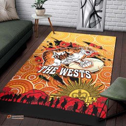 Sydney Roosters Anzac Area Rug - Anzac Aboriginal Inspired with Poppy Flower Area Rug