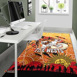 Sydney Roosters Anzac Area Rug - Anzac Aboriginal Inspired with Poppy Flower Area Rug