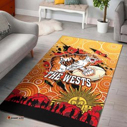 Sydney Roosters Anzac Area Rug - Anzac Aboriginal Inspired with Poppy Flower Area Rug