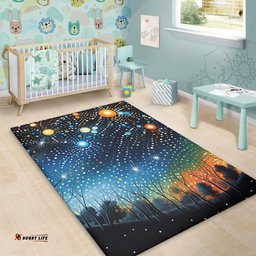 Australia Aboriginal Area Rug - Aboriginal Dot Painting Dreamtime Story Of A Night Sky Area Rug