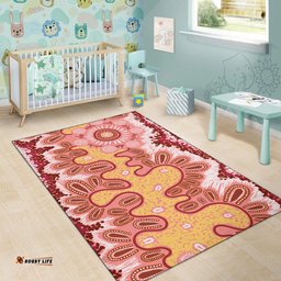 Australia Aboriginal Inspired Area Rug - Aboriginal Inspired Pattern Dot Painting Style