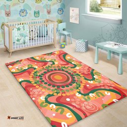 Australia Aboriginal Area Rug - Aboriginal Art Style Abstract Area Rug